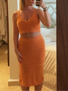 Orange Knit Crop Top — Brand